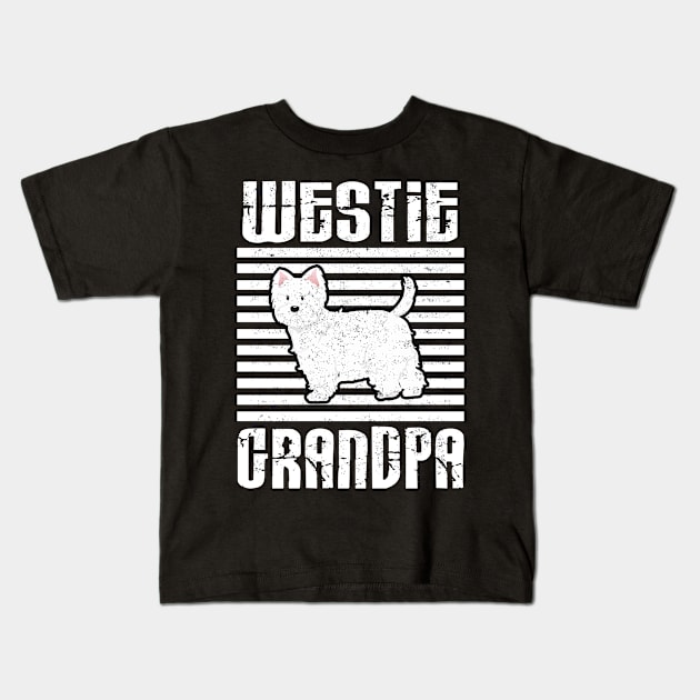 Westie Grandpa Proud Dogs Kids T-Shirt by aaltadel